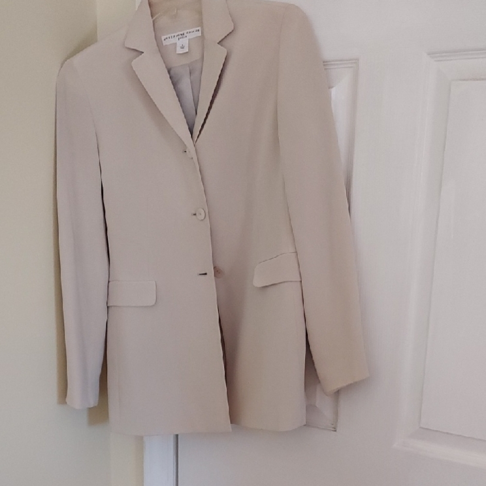 Josephine Chaus Cream Silk Women's Suit Jacket Sz 8